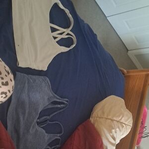 White and Blue Strappy Crop Tops